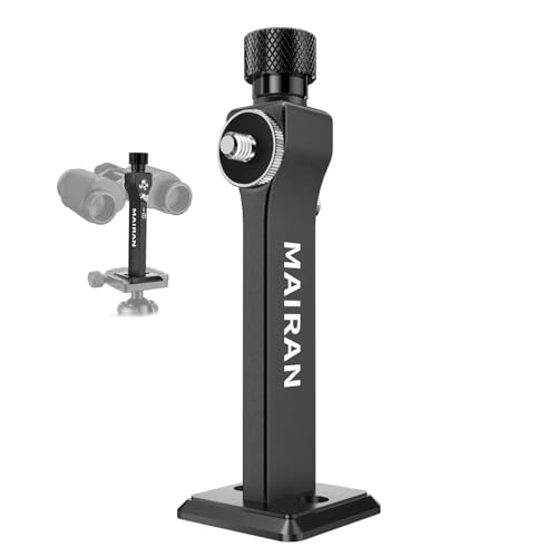Binocular Tripod Adapter with 1/4-20 & 3/8-16 Thread Quick Release Detachable Binocular Mount for 7x35 8x36 8x42 10x50 15x60 15x70 20x80 25x70 Binoculars etc Model