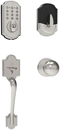 TURBOLOCK Front Door Lockset Combo — Digital Deadbolt with Keypad + Entry Handle | Electronic Deadbolt Lock w/Voice Prompts | Beautiful, Effective and Easy to Install (TL114+TL121) (Brushed Nickel)