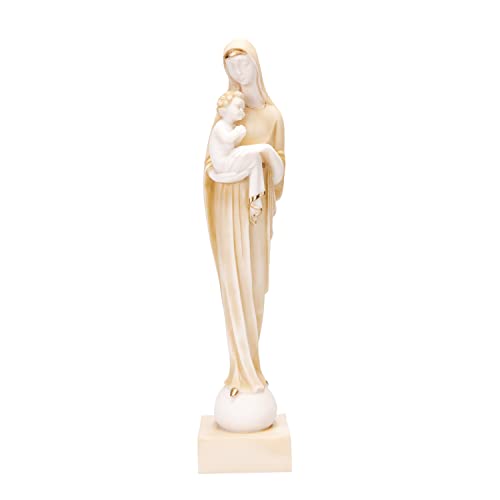 BEAUTIFUL GREEK STATUES Jungfrau Maria Jesus Madonna Statue Alabaster Goldton 31 cm Cover