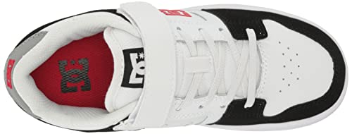Dc Boy's Unisex-Child Manteca 4 V Youth Skate Shoe, Black/White/Red, 2.5 Little Kid #TOP4