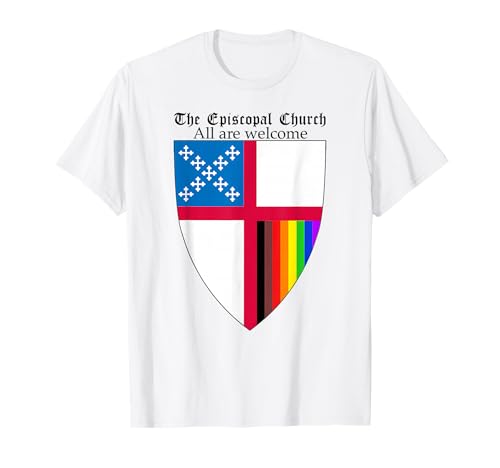 Funny Episcopal Church Shield With 8 Colours Rainbow Pride T-Shirt