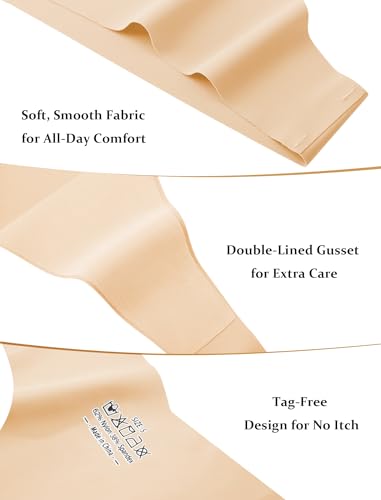 ANSUKOO Seamless Thongs for Women,No Show Ladies Thong Underwear 6 Pack — view 4