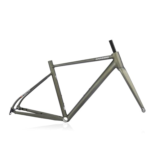 HWEVDHJ 41/44/47cm Road Bike Frameset 700C Aluminum Alloy Bikes Frame Disc Brake Frame Set Thru Axle 100mm/142mm with Carbon Fiber Fork(Brown,44cm)