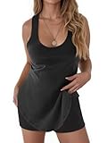 Tankaneo Womens Scoop Neck Long Tank Tops Sleeveless Side Slit Cotton Shirts Summer Casual Racerback Tees Black