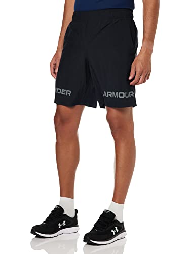 Shorts Woven Graphic Wordmark Under Armour Masculino, Preto (001)/Cinza Pitch, Large