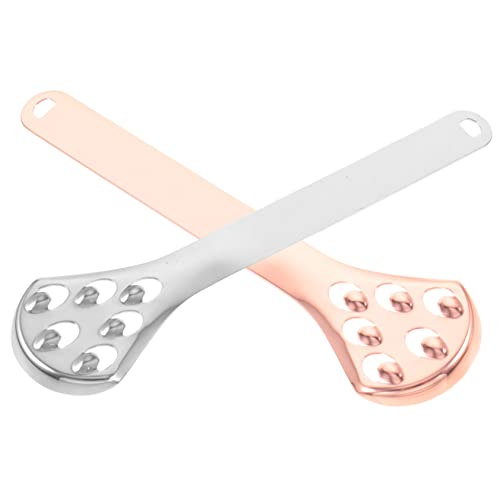 PEPLAYTAL 2Pcs Stainless Steel Tongue Scrapers Portable Tongue Cleaners for Fresh to Use Comfortable Grip for Adults and Teens Oral