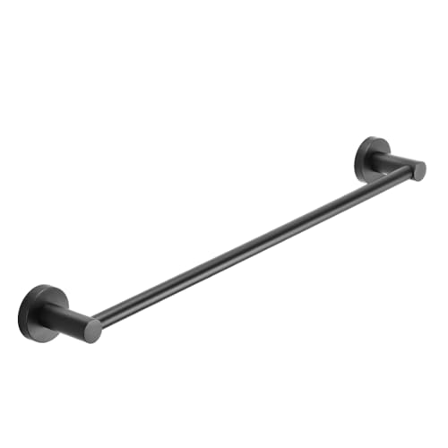 Towel Rails 50cm/20inch Wall mounted Matte Black Single Round Towel Bar in Bathroom Kitchen or Bedroom B39812K-50
