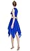 ELLYDOOR Praise Dance Tunic Dresses for Women Sleeveless Gold Color Block Irregular Flowy Skirt Liturgical Worship Lyrical Dance Costume Royal Blue, Tag XL