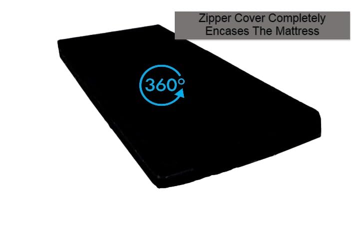Image of 100% Waterproof Mattress Cover /Protector with Zipper Chain for Double Bed (Set of 2 Pieces) II All Around Protection with 360 Encasing (36 inch*72 inch*7, Black)