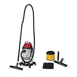 Einhell Nass-Trockensauger TC-VC 3055 S (950 W, 190 mbar Saugleistung, 30 L Edelstahlbehälter, Rollen, Zubehörhalterung, inkl. div. Filter und Düsen)