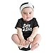 Texas Tees Gift for New Baby, Baby Bear Bodysuit, Little Brother Bodysuit with Bear, Black 3-6 m