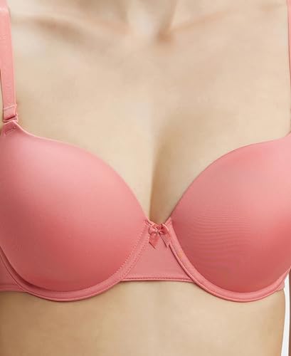 Image of Jockey UL60 Women's Under-Wired Padded Micro Touch Nylon Elastane Stretch Medium Coverage T-Shirt Bra with Detachable Straps