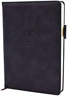 A5 Ruled Notebook Journal 360 Page with Pen Loop, Hardcover Writing Notebooks, Perfect for Office Home School Business Writing and Composition (Black, A5)