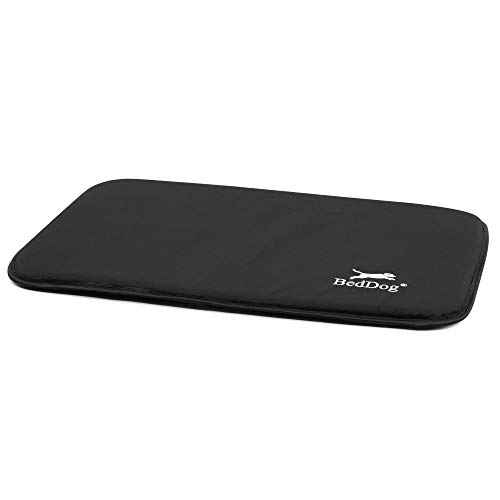 BedDog® Hundematte CORA - Komfortables Hundekissen aus Cordura, langlebige Haustier-Unterlage, großes Hundebett, M (60x40cm), Black, schwarz
