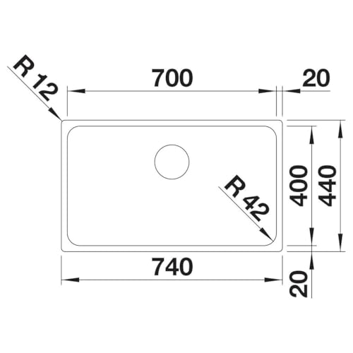 Évier SOLIS 700-IF Blanco en acier inoxydable brossé