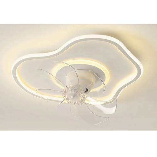 JUSKAQZYI Ventilador Techo lampara Ventiladores de Techo con Luces y Control Remoto Luces Invisibles del Ventilador 360 ° Cabeza batido 50 * 17 cm para dormitorios Blancos luz de Ventilador