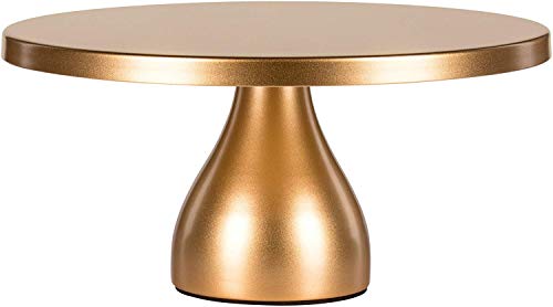 Amalfi Decor 12 Inch Cake Stand, Dessert Cupcake Pastry Candy Display Plate for Wedding Event Birthday Party, Round Modern Metal Pedestal Holder, Gold