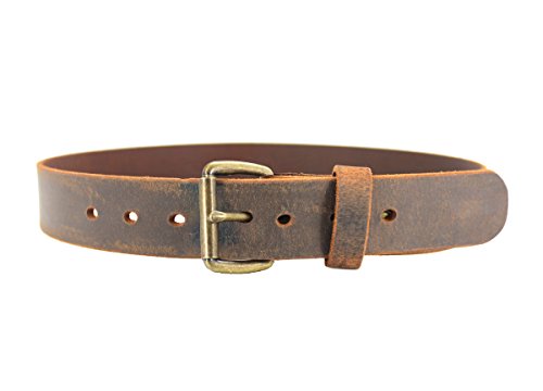 Daltech Force Brown Distressed American Bison Belt – Full Grain 100% Leather – No Fillers – Durable Casual Belt for Men2
