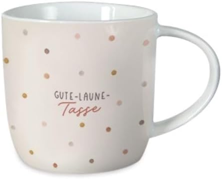 Grafik-Werkstatt Kaffeetasse mit Spruch 300 ml Porzellan Tasse Gute-Laune-Tasse, Beige Grafik-Werkstatt Kaffeetasse mit Spruch 300 ml Porzellan Tasse Gute-Laune-Tasse, Beige