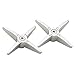3" Metal Cross Handle with Hot and Cold Index (Set of 2)