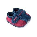 MARPEN SLIPPERS, Zapatillas de Casa Botitas de Invierno del Eibar FC de Fútbol con Velcro para Niño o Niña, Azulgranas, Talla 22
