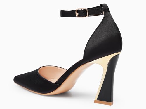 Image of Juliet Holy Womens Pumps Point Closed Toe Heels Buckle Ankle Strap D'Orsay Heeled Sandals