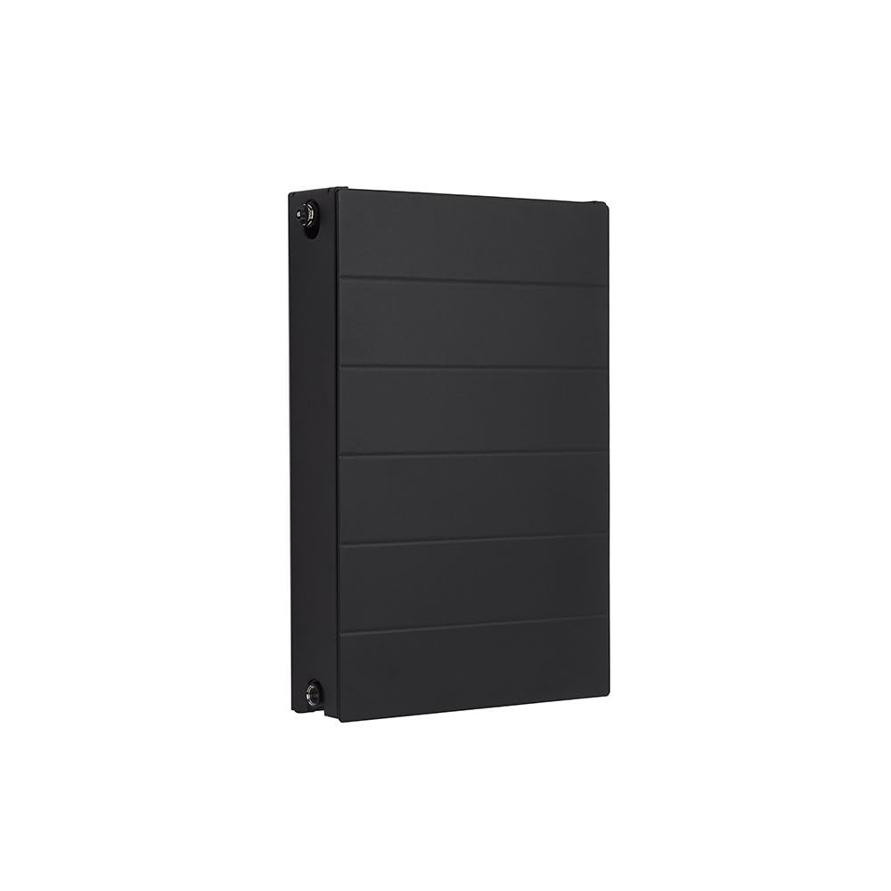 Milano Black Alora - Type 22 Horizontal Double Panel Convector Radiator - 600Mm X 400Mm