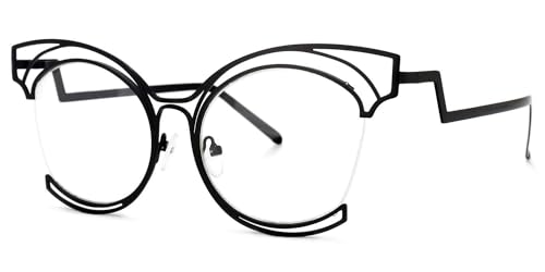 Image of VOOGLAM Oversize Cat Eye Eyeglasses for Women with Non-prescription Clear Lens Maggie GM0340