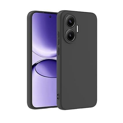 Image of Designerz hub Poco F7 5G Back Cover | Soft Silicone Slim Back Case Cover for Poco F7 5G- Black