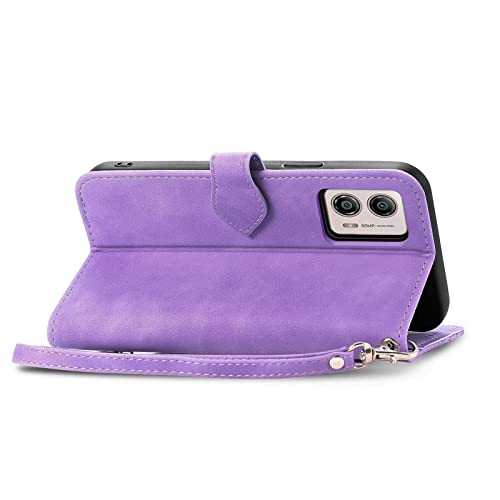 Telefone Flip Capas Capa Carteira de Couro Premium para Motorola Moto G53 5G Capa, Capa Carteira Mag