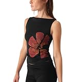 M9ppzzur7 Women Crop Tank Tops Floral Print Fitted Sleeveless Tops Y2K Summer Fashion Tops (Black, M)