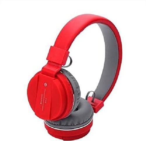 Zebur SH12 Over-Ear Foldable Wireless, Bluetooth Sports Headphone with FM and SD Card Slot, with Music and Calling Controls (Color Red)