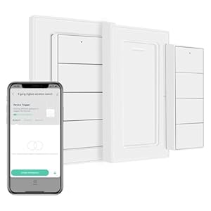 Wireless Zigbee Smart Button, 4-Way Remote Control Button Switch for Smart Home Devices, Scene Controller, Requires Tuya Zigbee Hub