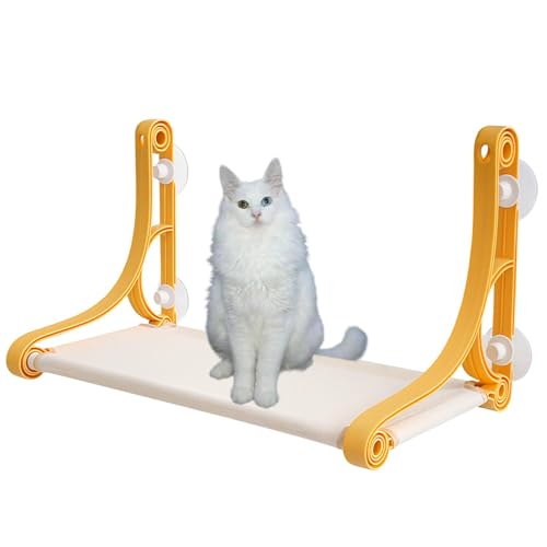 Lifetips ターキッシュアンゴラ Turkish Angora 猫用 吸盤式ハンモック 窓辺キャットベッド 吊り下げ 耐荷重123kg 大型猫対応 強力吸盤 安定固定 省スペース 室内用 折りたたみ 洗える 組立簡単 おしゃれ 窓ハンモック 窓用ベッ