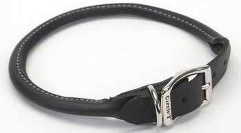 Pet Leather Round Collar Size: 0.8" W x 18" D, Color: Black