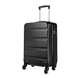 Kono Maletas de Equipaje de Cabina, ABS Maleta rígida con Ruedas, 55cm, tamaño para Cabina, Apto para la mayoría de Las aerolíneas de bajo Coste (Negro, S-55cm)