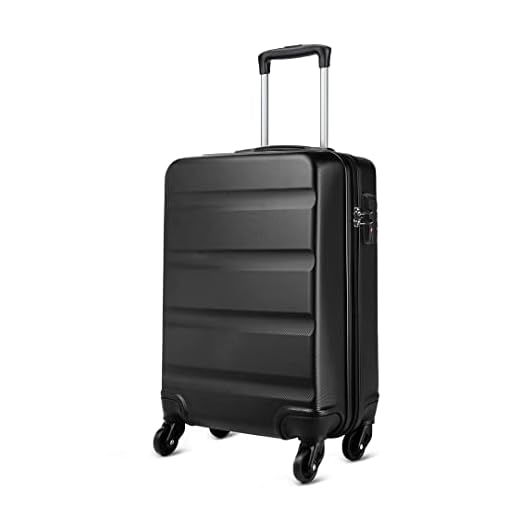 Kono Maletas de Equipaje de Cabina, ABS Maleta rígida con Ruedas, 55cm, tamaño para Cabina, Apto para la mayoría de Las aerolíneas de bajo Coste (Negro, S-55cm)