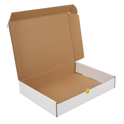 RLAVBL 12x9x2 Shipping Boxes Set of 1, White Corrugated Cardboard Box for Packing, Mailing, Business