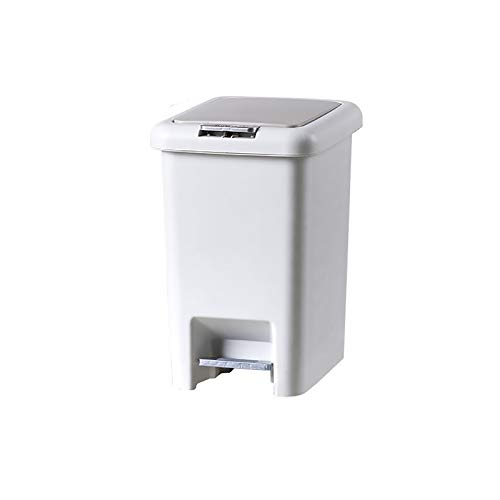 SXXYXH Poubelle À Pédale en Plastique, Poubelle De Ménage Moderne avec Seau Amovible Petite Boîte À Ordures en Plastique Cuisine D'hôtel Corbeille À Papier De Recyclage Domestique,Gris,20L Cover