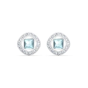 Swarovski Pendientes de botón Una Angelic, Azules, Baño de rodio