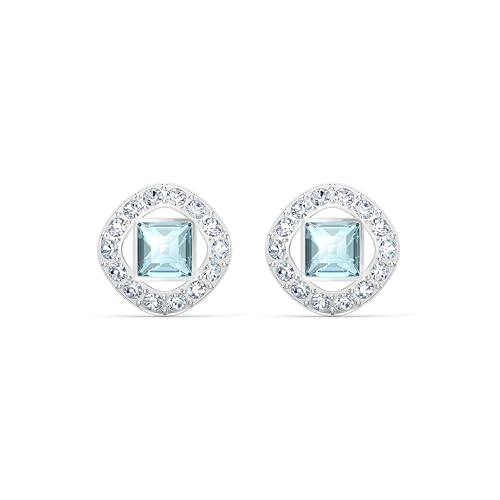 Swarovski Pendientes de botón Una Angelic, Azules, Baño de rodio