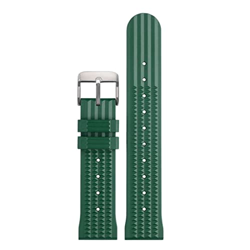 Bracelet sport plongée silicone vert 20mm compatible montre Seiko 007