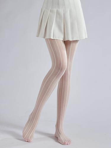 Image of Sahabowi Women Tights, Female Sheer High Waist Pantyhose, Vintage Control Top Stockings