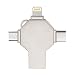 Produktbild 4-in-1 OTG Pen Drive für iPhone Pendrive USB 3.0 Memory Stick Externer Speicher für iOS/Android/TypC/Windows Gerät Silber 128 GB