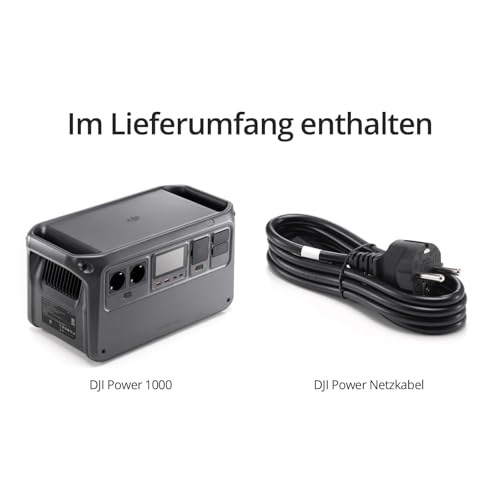 DJI Power 1000 Tragbare Powerstation 1024Wh, 2200W Solar Generator, LiFePO4 Akku, 4-in-1 Schnellladung Power Station, 23db Ultra-Leise, Notstromaggregat für Zuhause, Generator für Camping/Wohnmobile