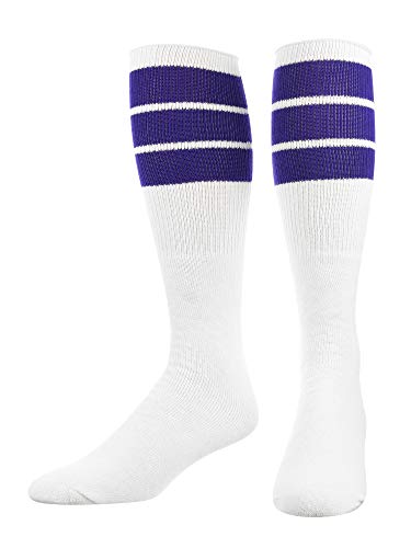 Image of TCK Retro Tube Socks with Stripes for Men & Women - 3 Stripe, 70's 80's Deadlift Socks