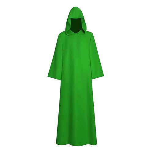Capa unisex con capucha, capa con capucha de vampiro para adultos, abrigo largo con capucha, chaqueta gótica, traje retro medieval para Halloween, fiesta de baile de vampiro