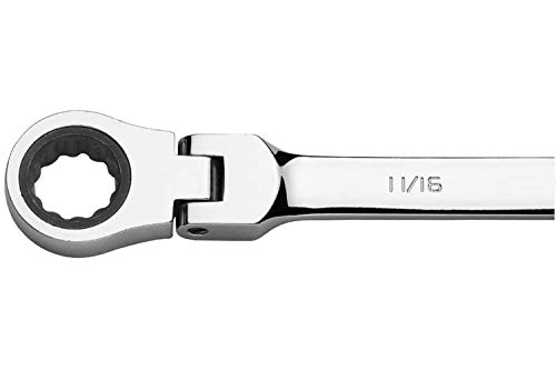 Image of FLZOSPER 11 /16'' SAE Flex-Head Gear Wrench,Box End Head 72-Tooth Ratcheting Combination Wrench Spanner