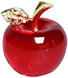 MICHAELA BLAKE Christmas Crystal Apple Paperweight Glass Crafts Home Decoration Car Ornaments Figurine Miniature Souvenir Gifts(Crystal Leaf)