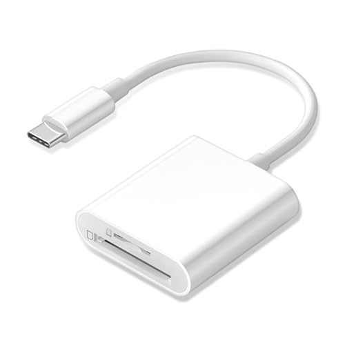 USB C SD Card Reader, Type C SD Card Reader, Supports SD and MicroSD Memory Card Adapters for iPhone 15 16/iPad/MacBook/Mac, Trail Camera Viewer Plug and Play - 2 Slots